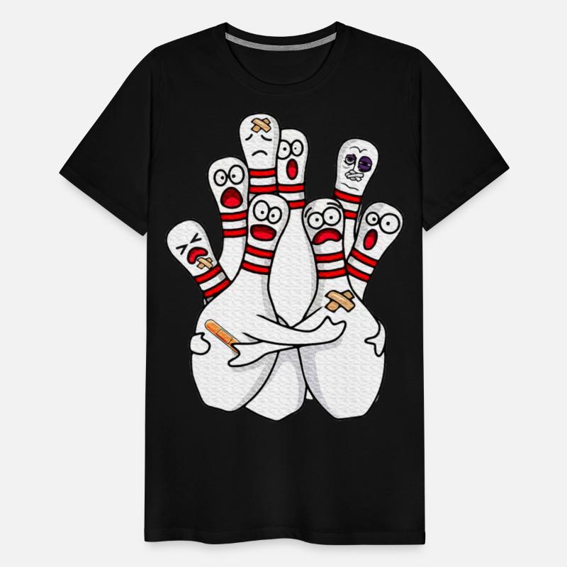 Cartoon Bowling Scared Bowling Pins Sport Bowler