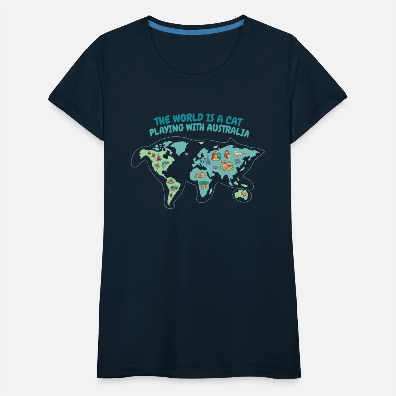 Cat Playing World Map design