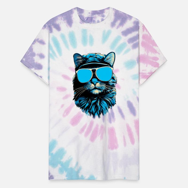 Cat's Cool Style: Hat and Blue Sunglasses