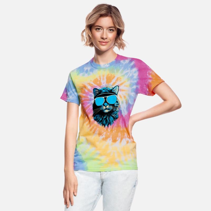 Cat's Cool Style: Hat and Blue Sunglasses