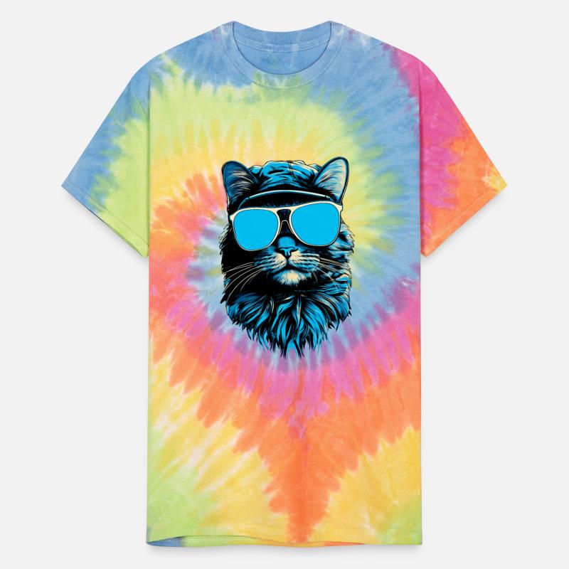 Cat's Cool Style: Hat and Blue Sunglasses