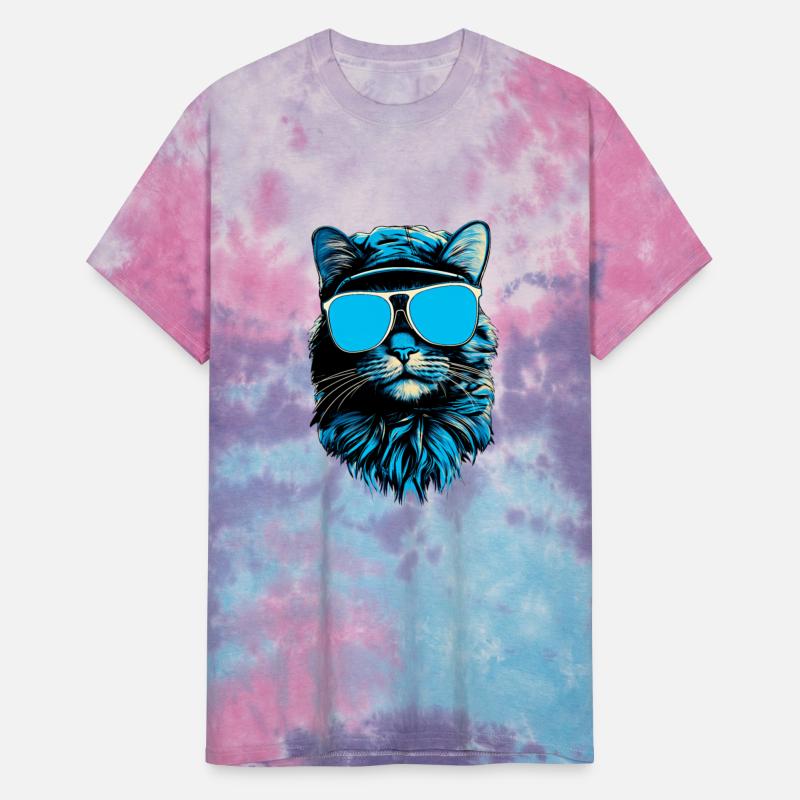 Cat's Cool Style: Hat and Blue Sunglasses