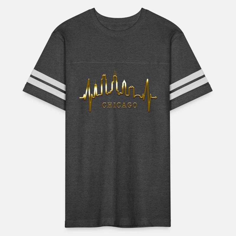 Chicago Skyline Heartbeat USA Heart I Love Chicago