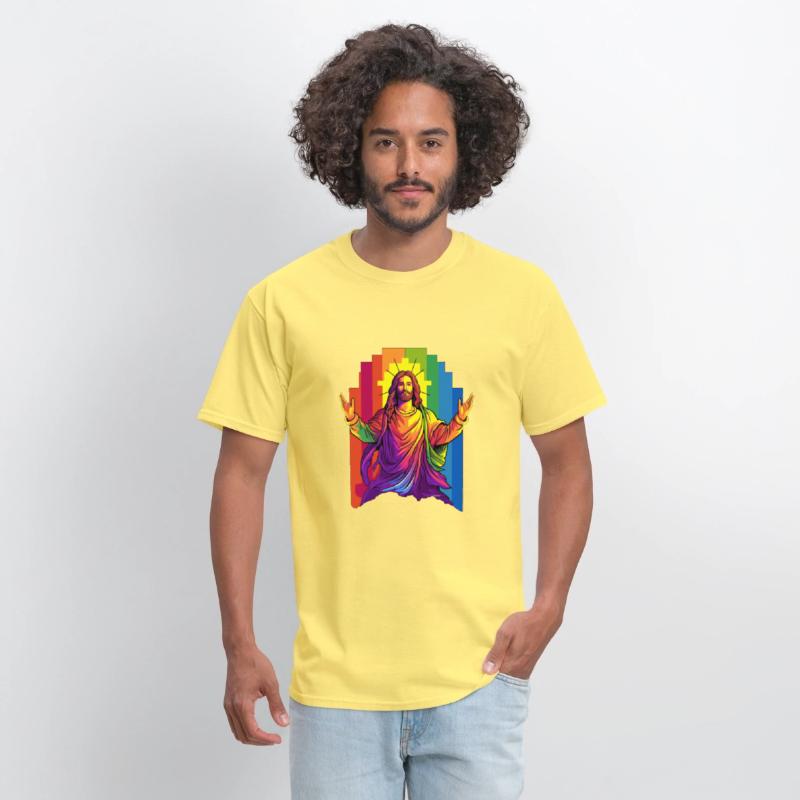 Christian Pride LGBTQ Jesus with Rainbow Flag