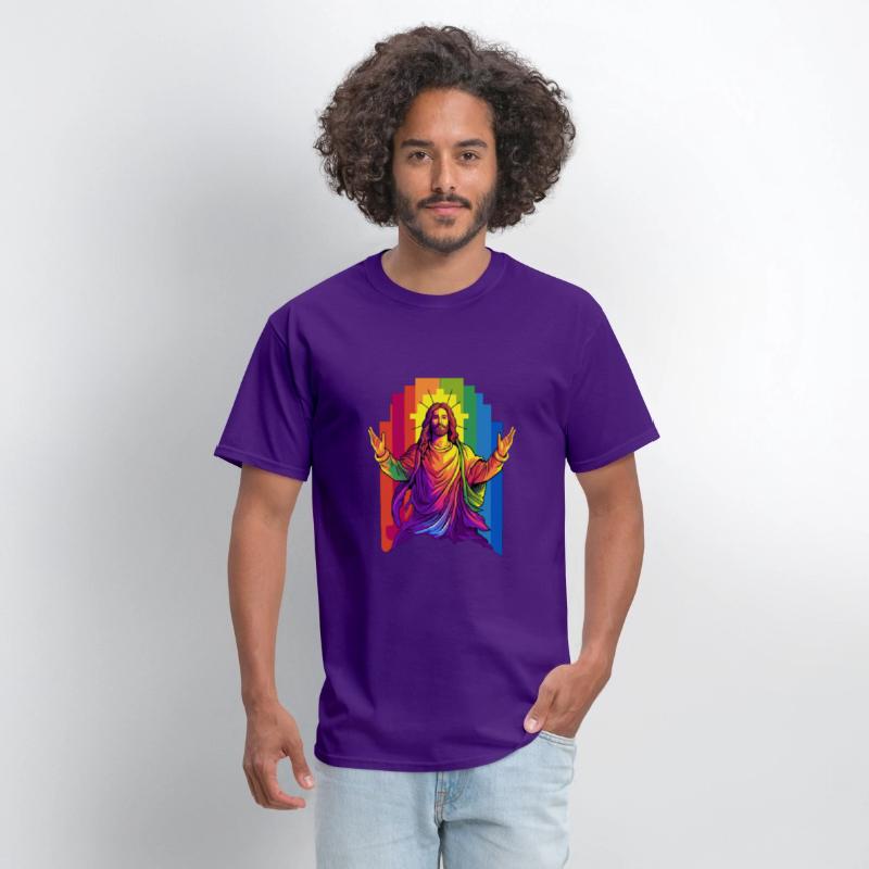 Christian Pride LGBTQ Jesus with Rainbow Flag