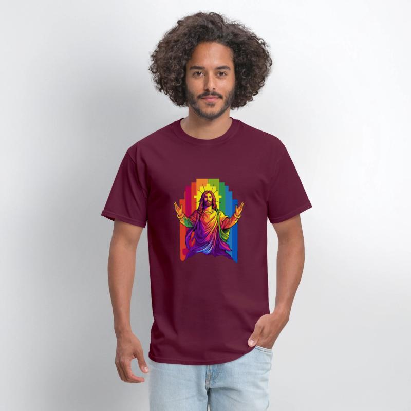 Christian Pride LGBTQ Jesus with Rainbow Flag
