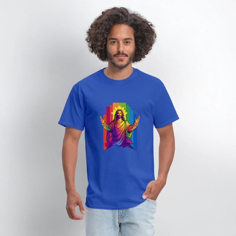 Christian Pride LGBTQ Jesus with Rainbow Flag