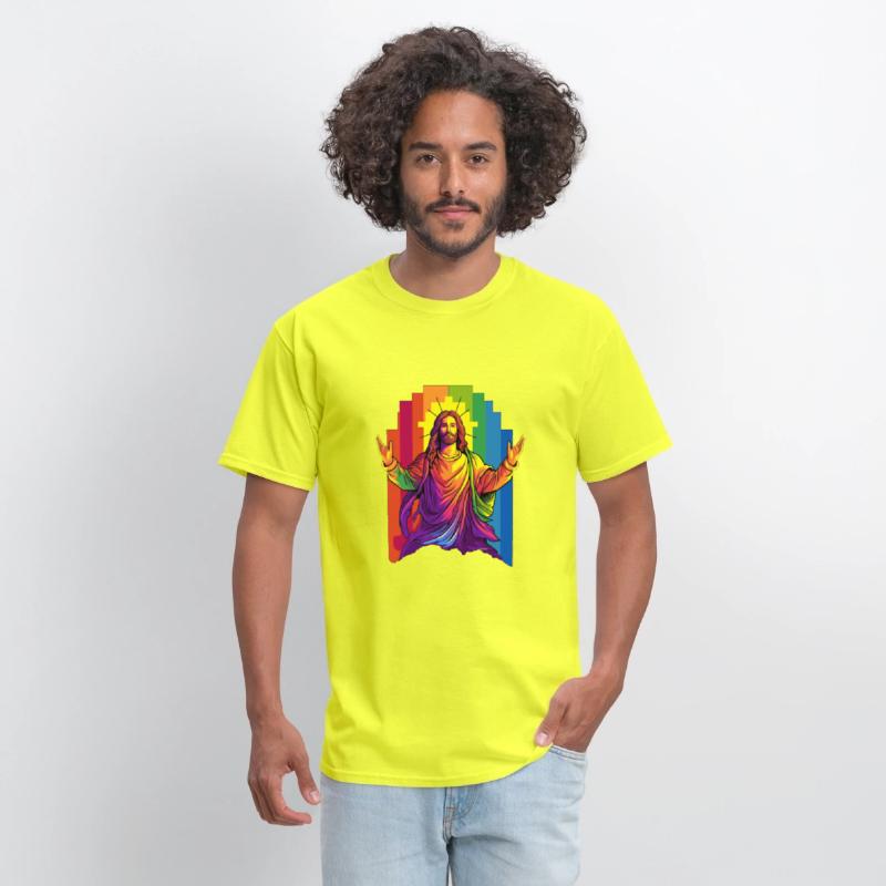 Christian Pride LGBTQ Jesus with Rainbow Flag