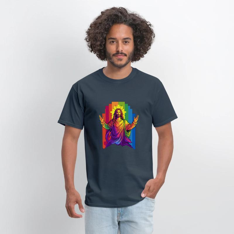Christian Pride LGBTQ Jesus with Rainbow Flag