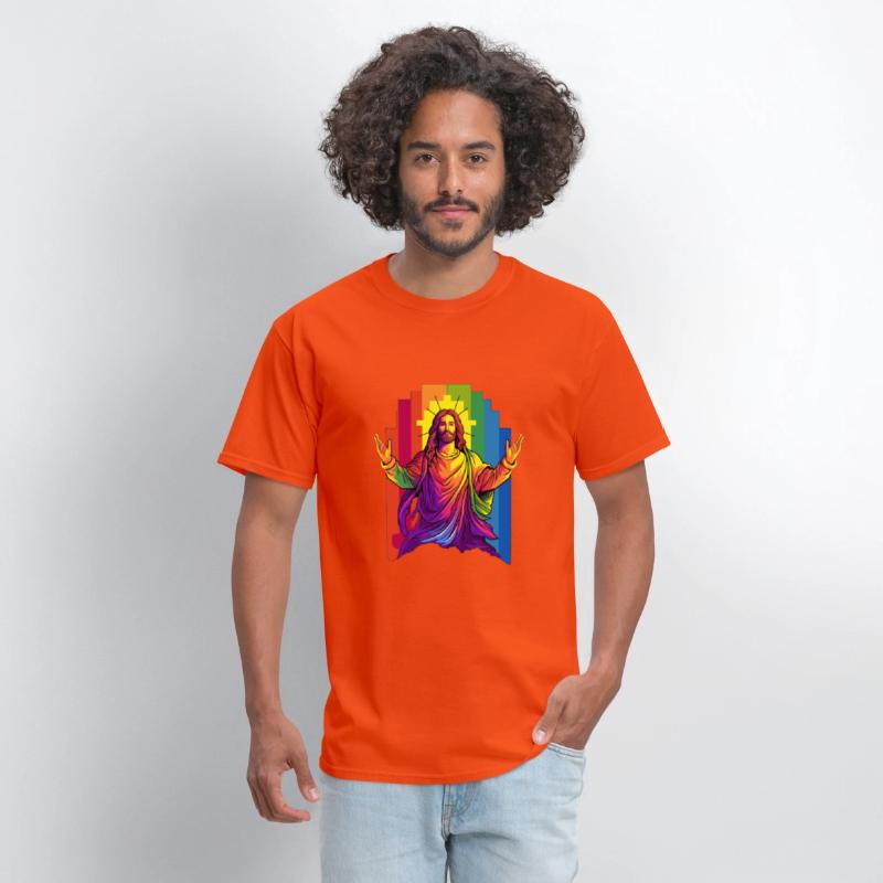 Christian Pride LGBTQ Jesus with Rainbow Flag