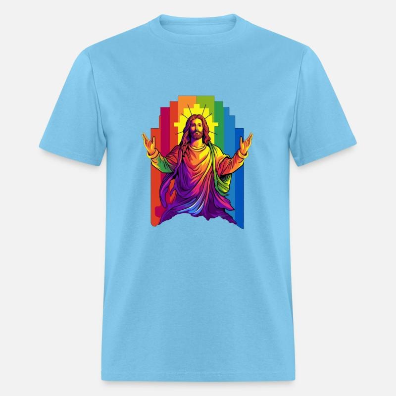 Christian Pride LGBTQ Jesus with Rainbow Flag