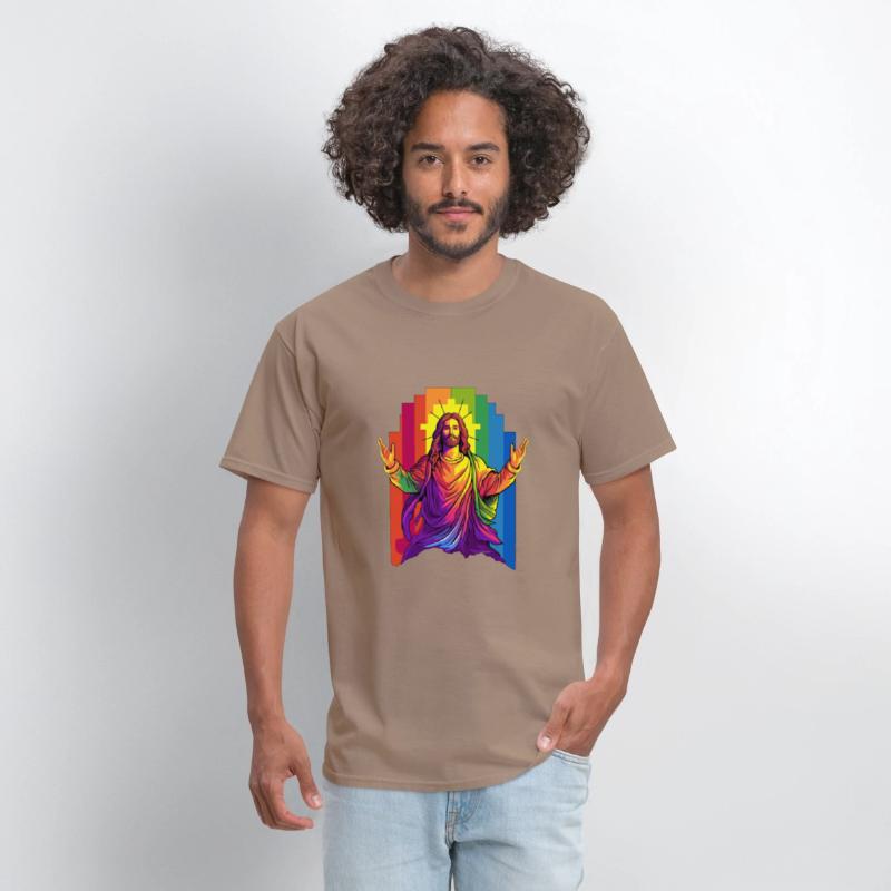 Christian Pride LGBTQ Jesus with Rainbow Flag