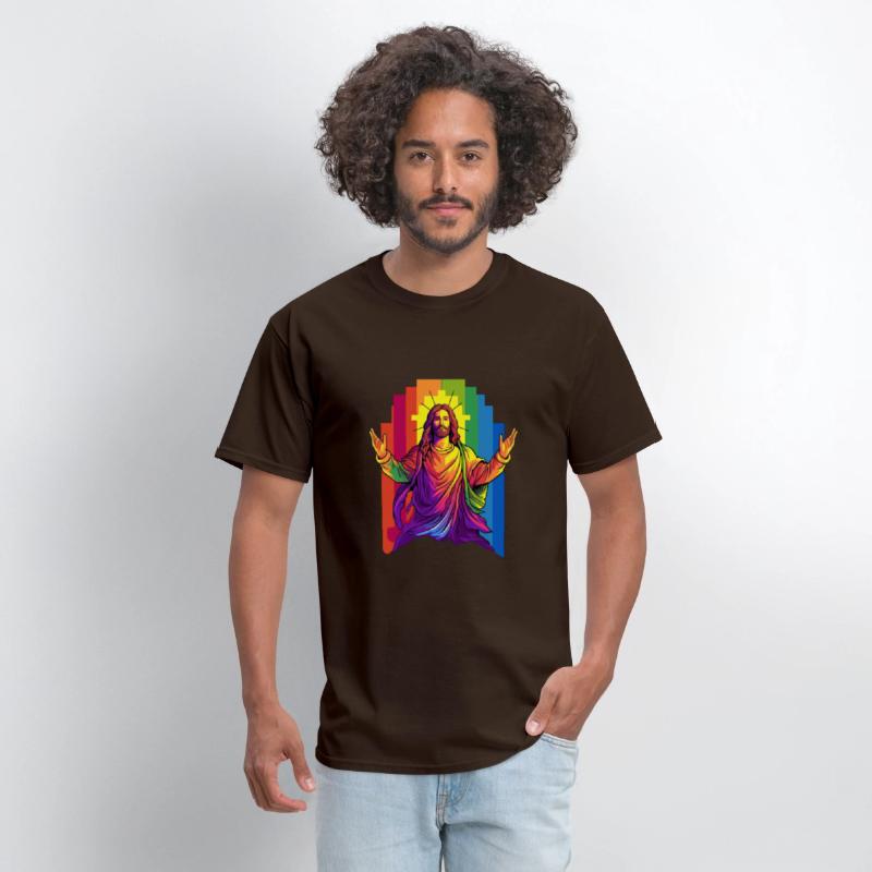 Christian Pride LGBTQ Jesus with Rainbow Flag