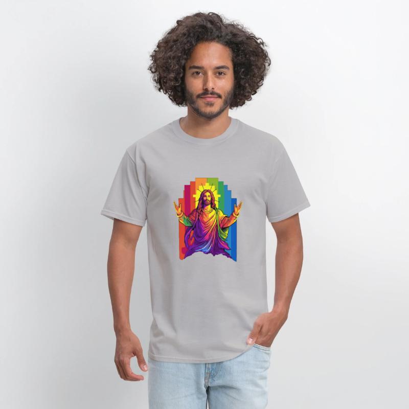 Christian Pride LGBTQ Jesus with Rainbow Flag