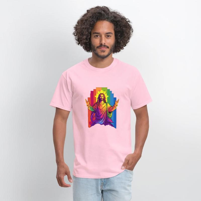 Christian Pride LGBTQ Jesus with Rainbow Flag