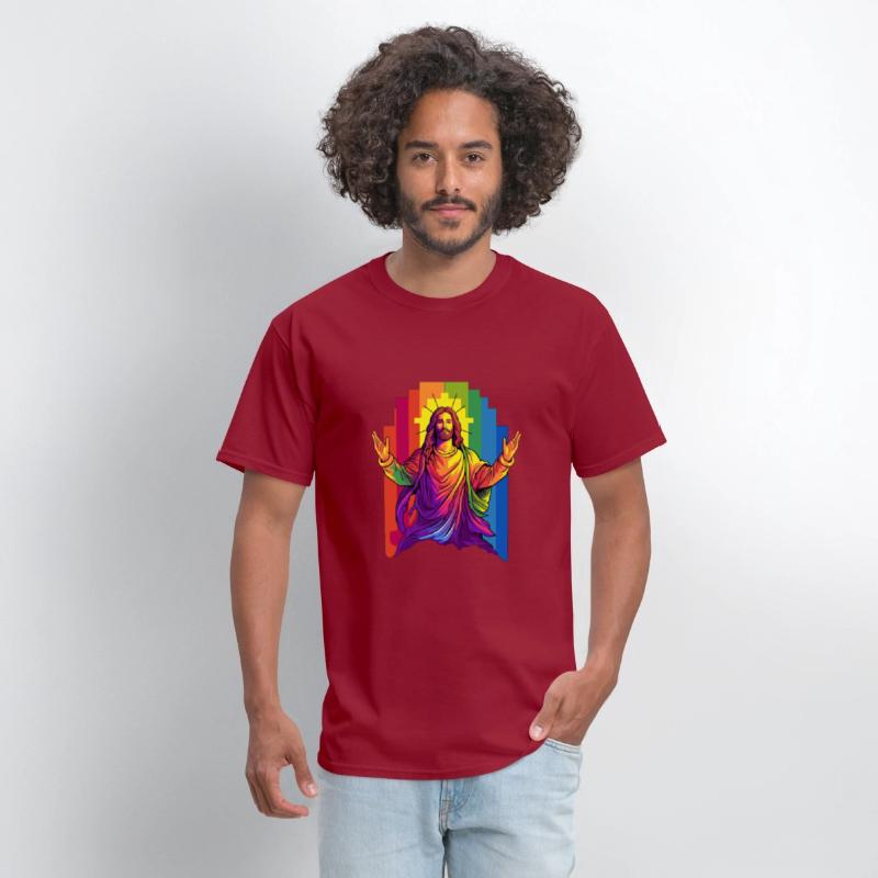 Christian Pride LGBTQ Jesus with Rainbow Flag