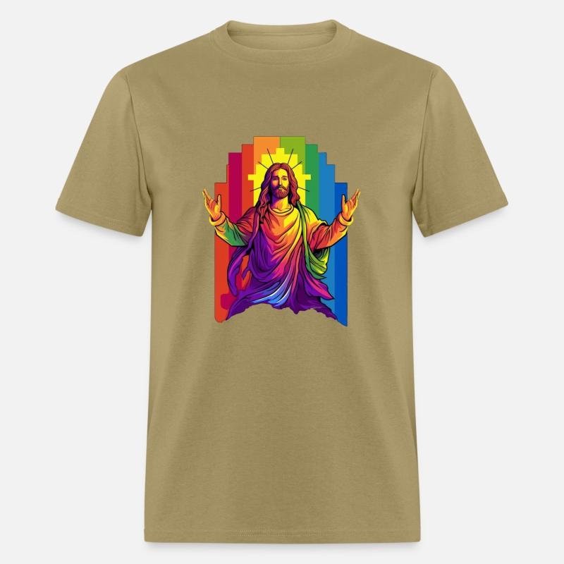 Christian Pride LGBTQ Jesus with Rainbow Flag
