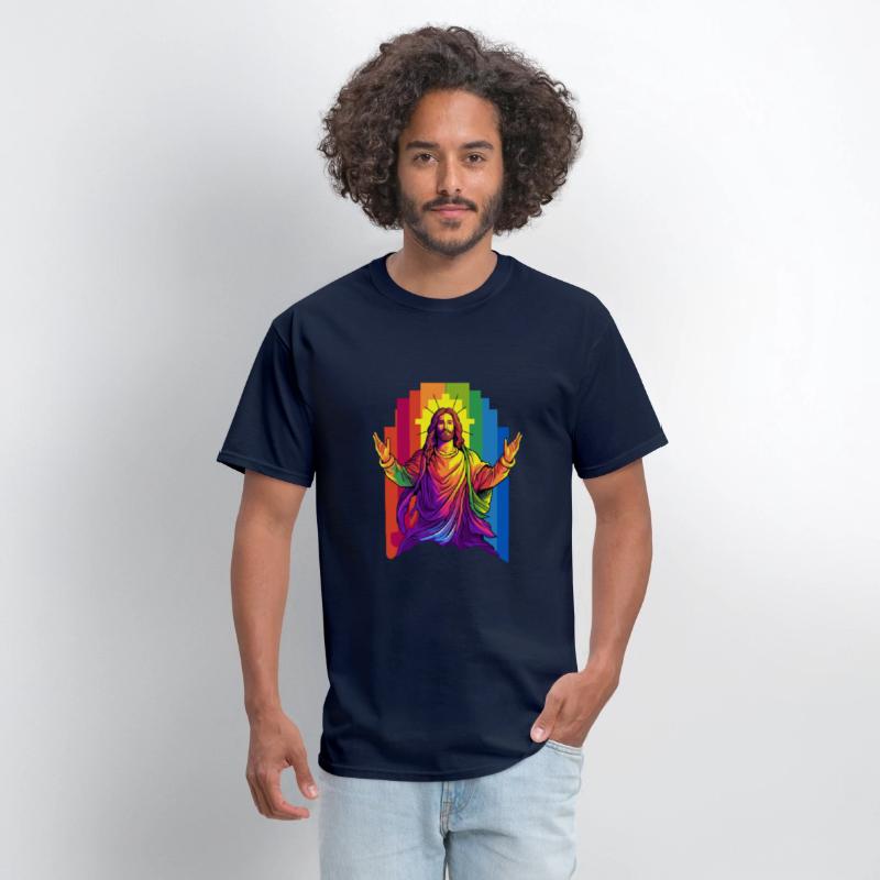 Christian Pride LGBTQ Jesus with Rainbow Flag