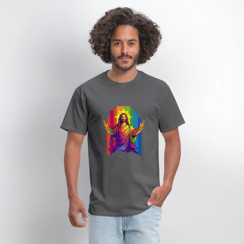 Christian Pride LGBTQ Jesus with Rainbow Flag