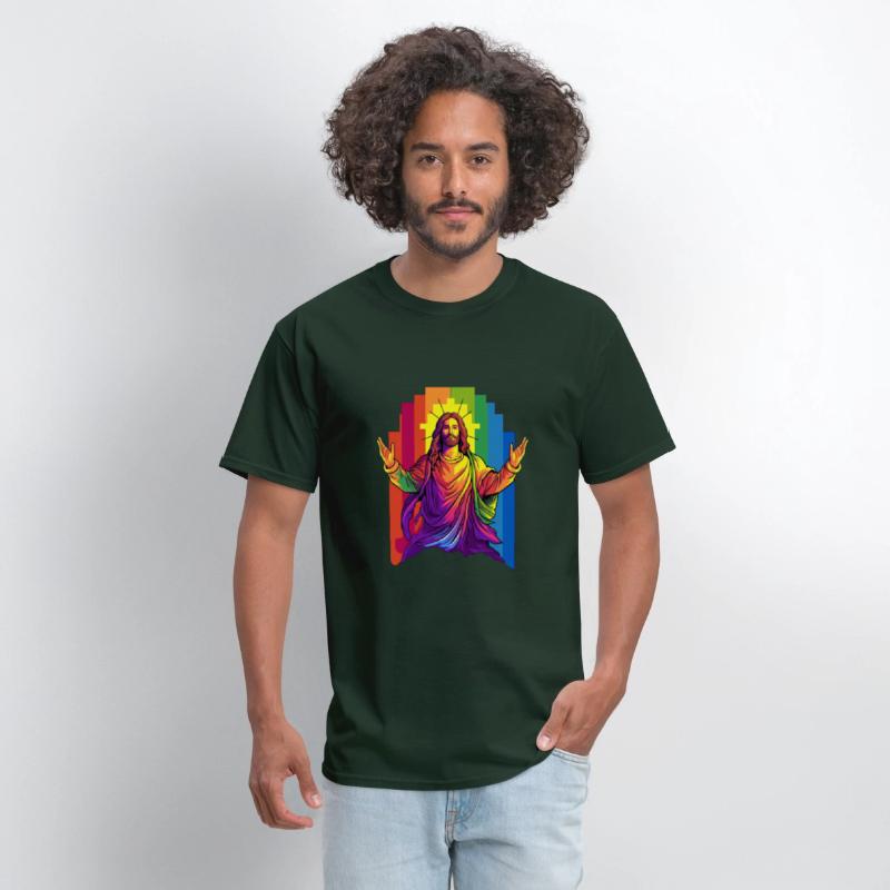 Christian Pride LGBTQ Jesus with Rainbow Flag