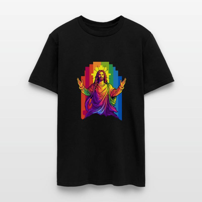 Christian Pride LGBTQ Jesus with Rainbow Flag