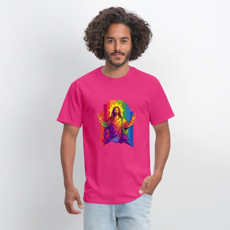 Christian Pride LGBTQ Jesus with Rainbow Flag