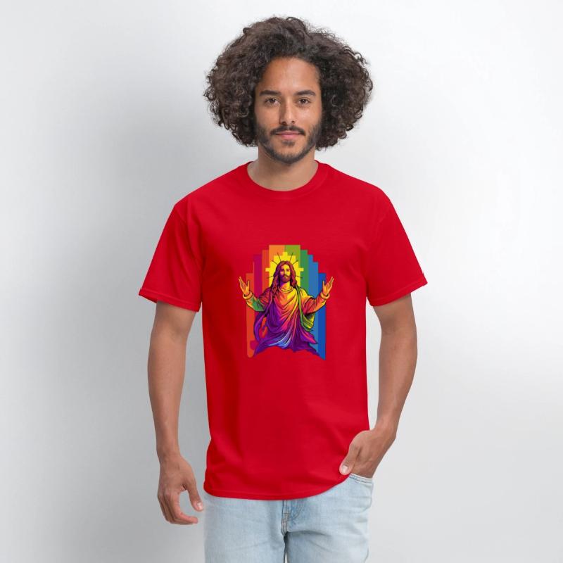 Christian Pride LGBTQ Jesus with Rainbow Flag