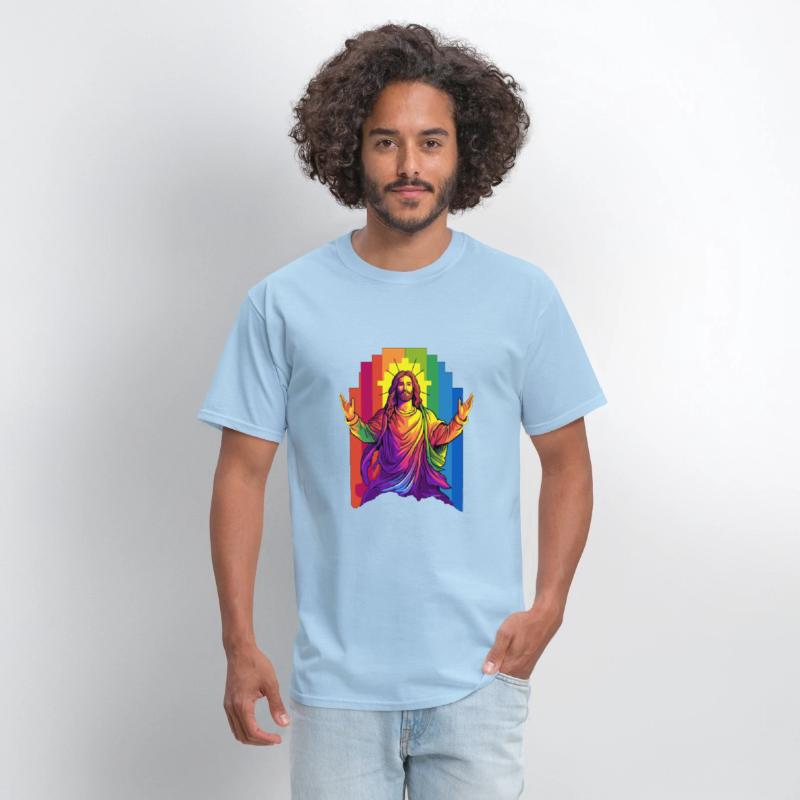 Christian Pride LGBTQ Jesus with Rainbow Flag