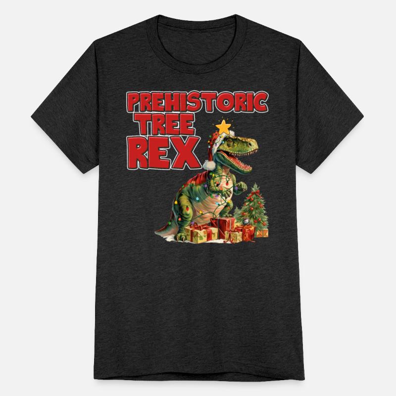 Christmas Prehistoric Tree Rex Dinosaur Fan