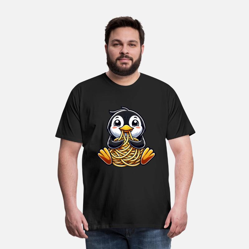 Clumsy Penguin Eating Spaghetti