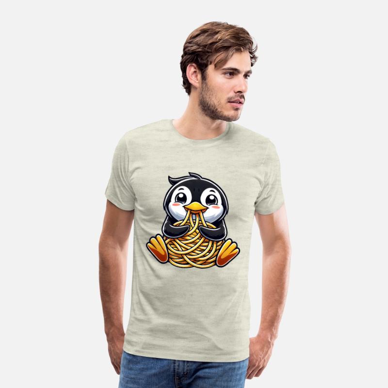 Clumsy Penguin Eating Spaghetti