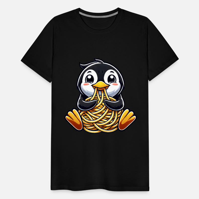 Clumsy Penguin Eating Spaghetti