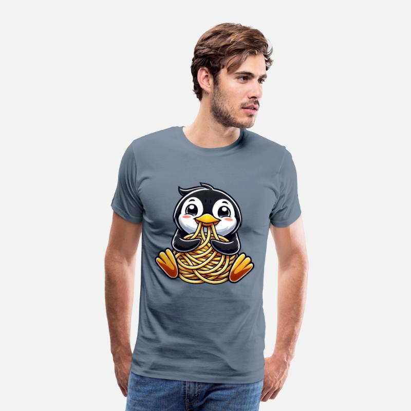 Clumsy Penguin Eating Spaghetti