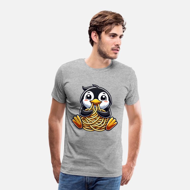 Clumsy Penguin Eating Spaghetti