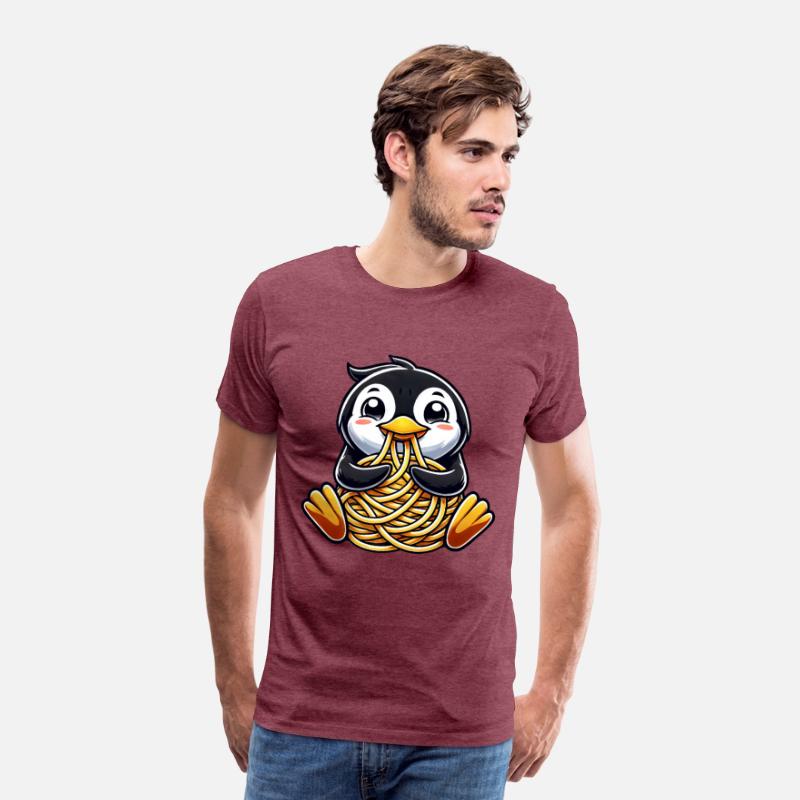 Clumsy Penguin Eating Spaghetti