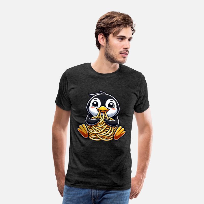 Clumsy Penguin Eating Spaghetti