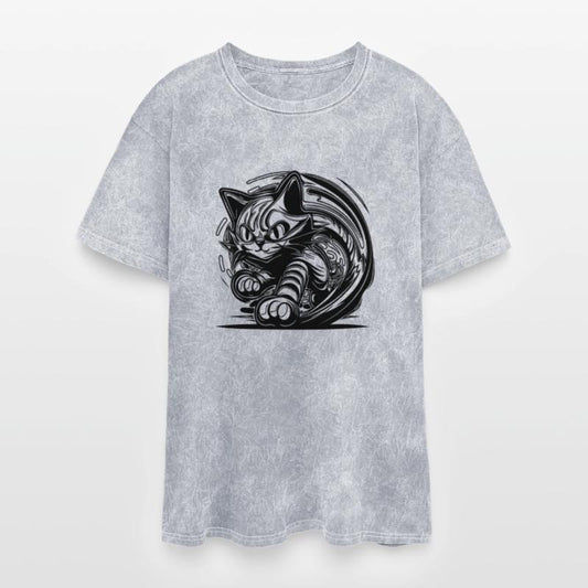 Clumsy Wild House Cat In Tattoo Style