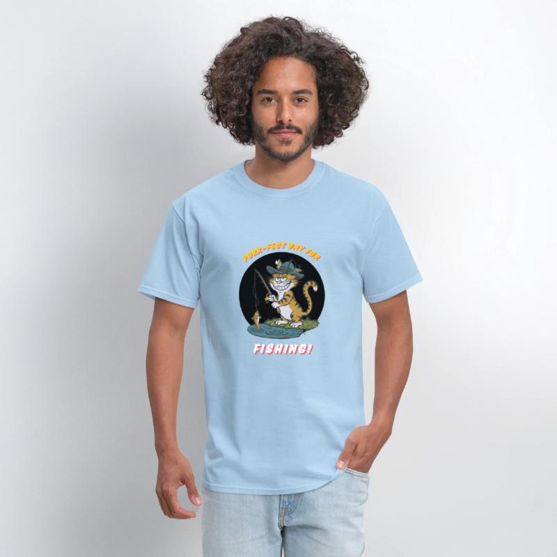 cool fishing cat funny design T-Shirt