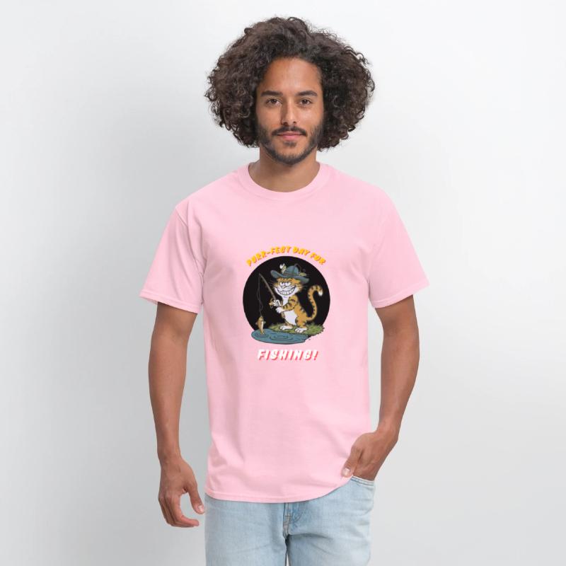 cool fishing cat funny design T-Shirt