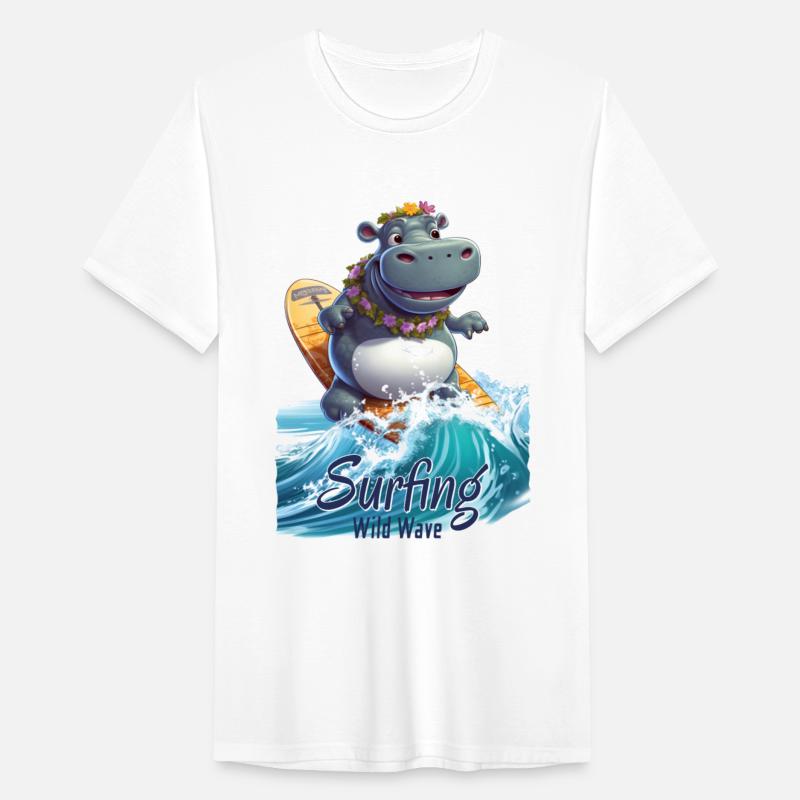 Cool Hippo with a Surfboard - Surfer