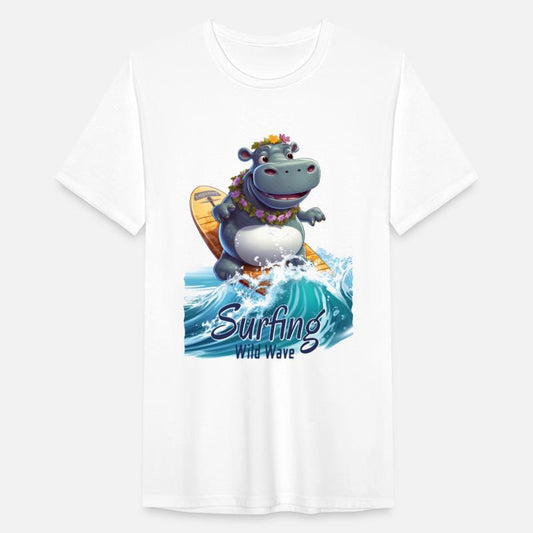 Cool Hippo with a Surfboard - Surfer