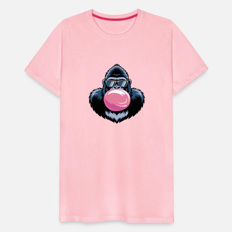 Cool Hipster Gorilla with Glasses Bubblegum Heart