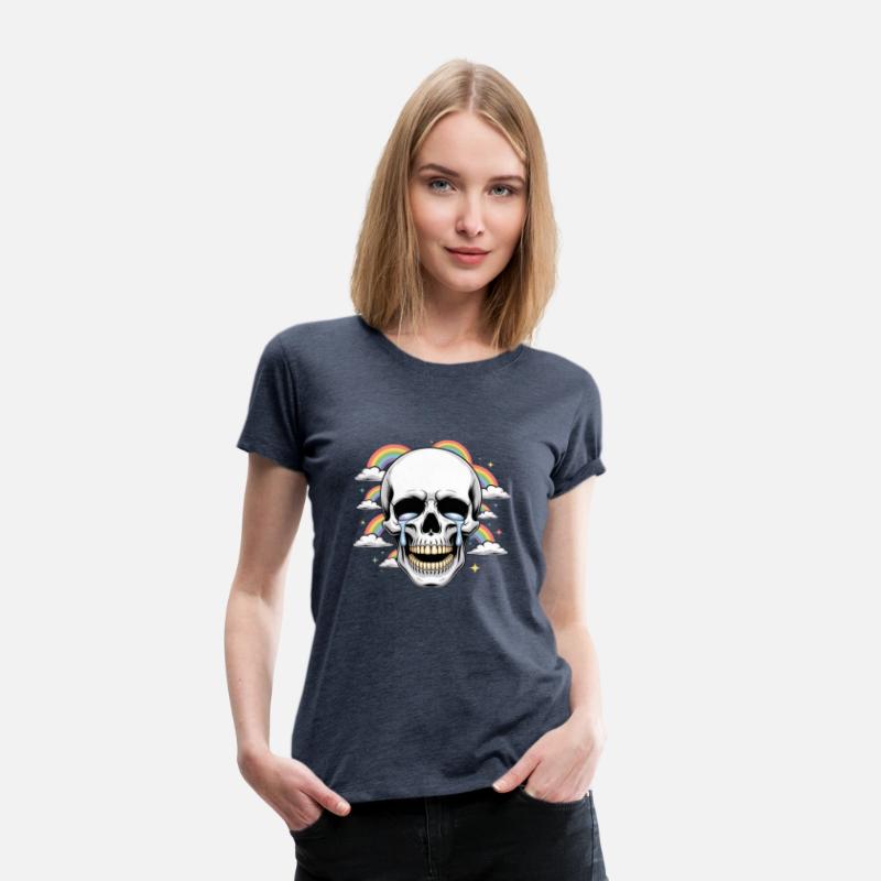 Crying Skull with Rainbows – Dark Humor Aesthetic