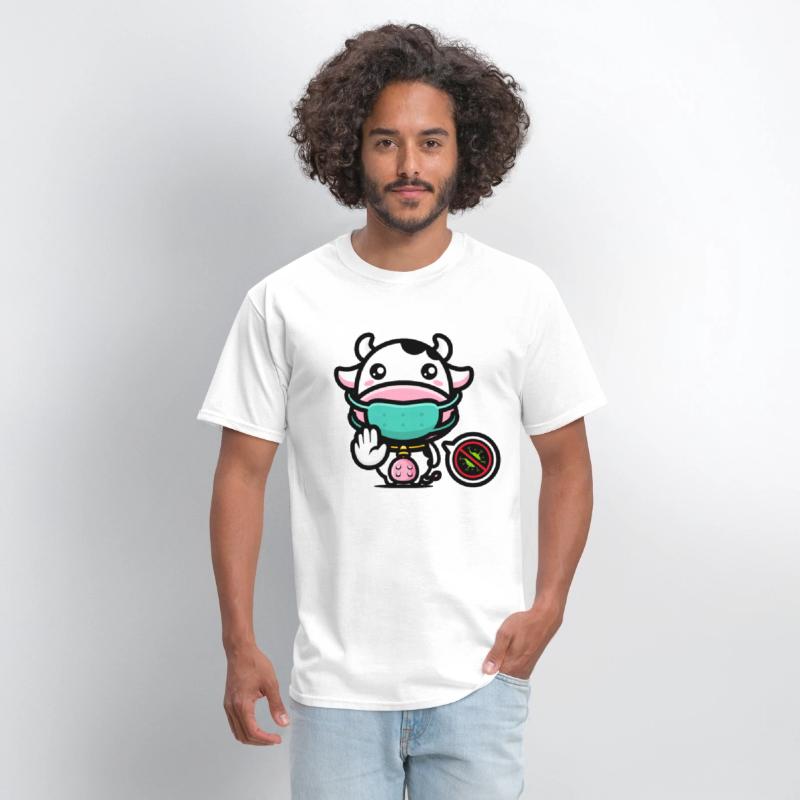 Cute Anti-Covid Cow With Quarantine Mouthguard