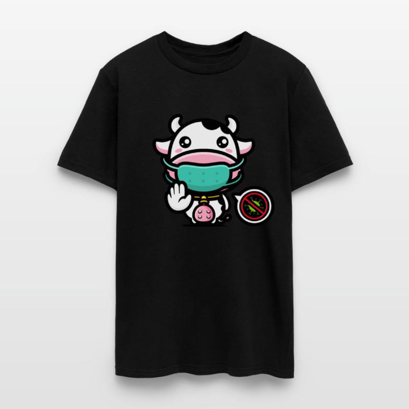 Cute Anti-Covid Cow With Quarantine Mouthguard