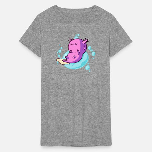 Cute Axolotl Relaxing In A Bubble Bath