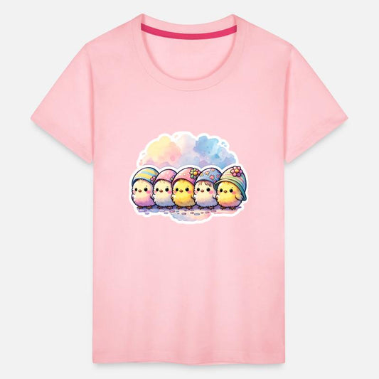 Cute Group of Chicks With Easter Egg