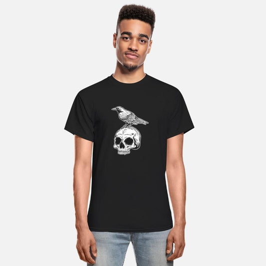 Dark Vintage Skull with Crow
