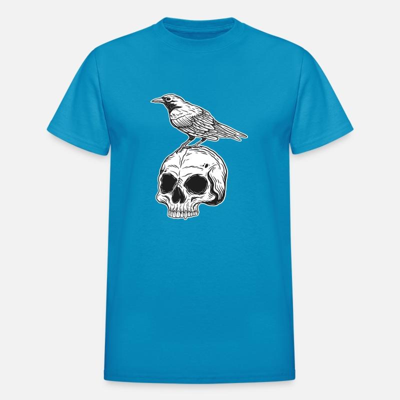 Dark Vintage Skull with Crow