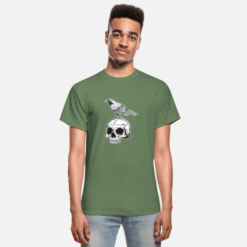 Dark Vintage Skull with Crow